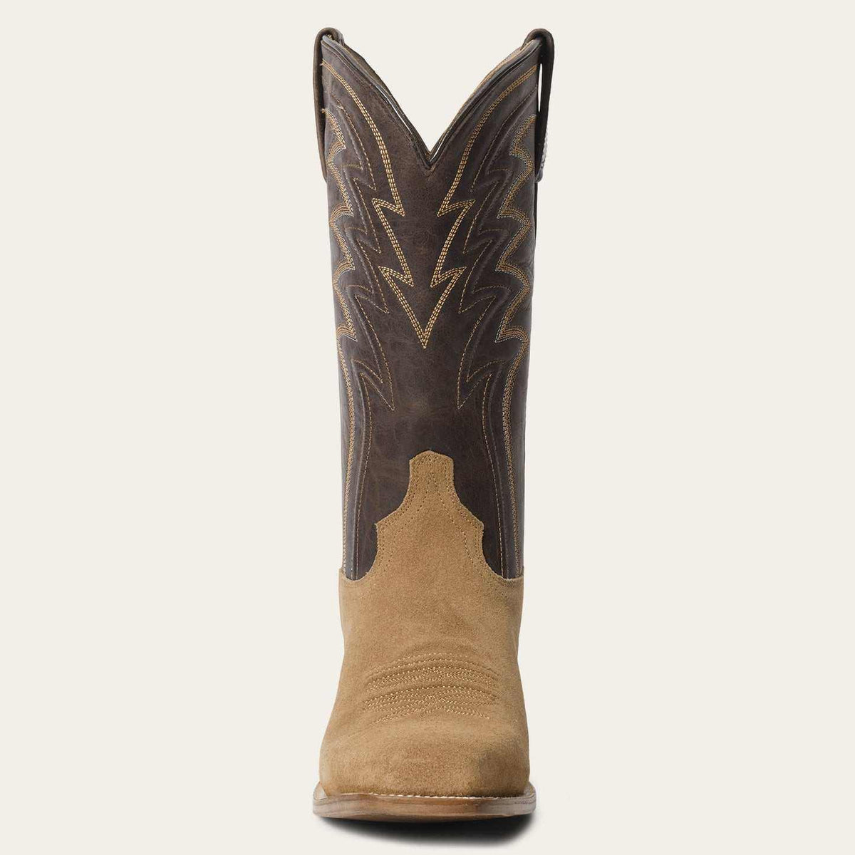 Men's Stetson Baxter handcrafted tan leather boots with square toe