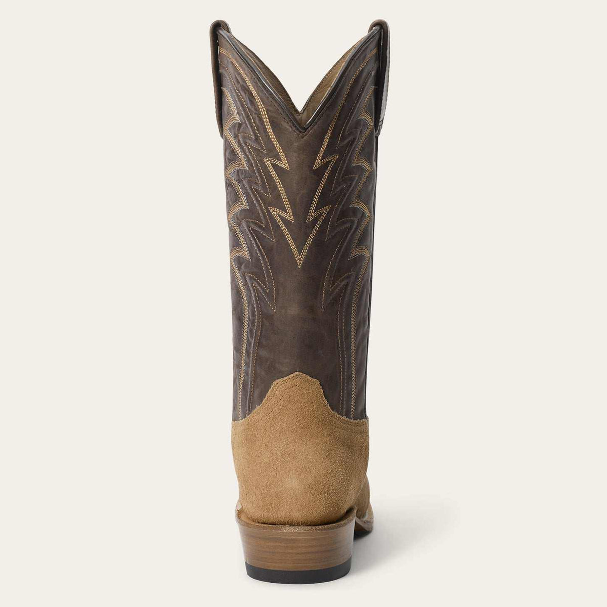 Handcrafted men's Stetson Baxter tan leather boots with square toe and 13-inch shaft