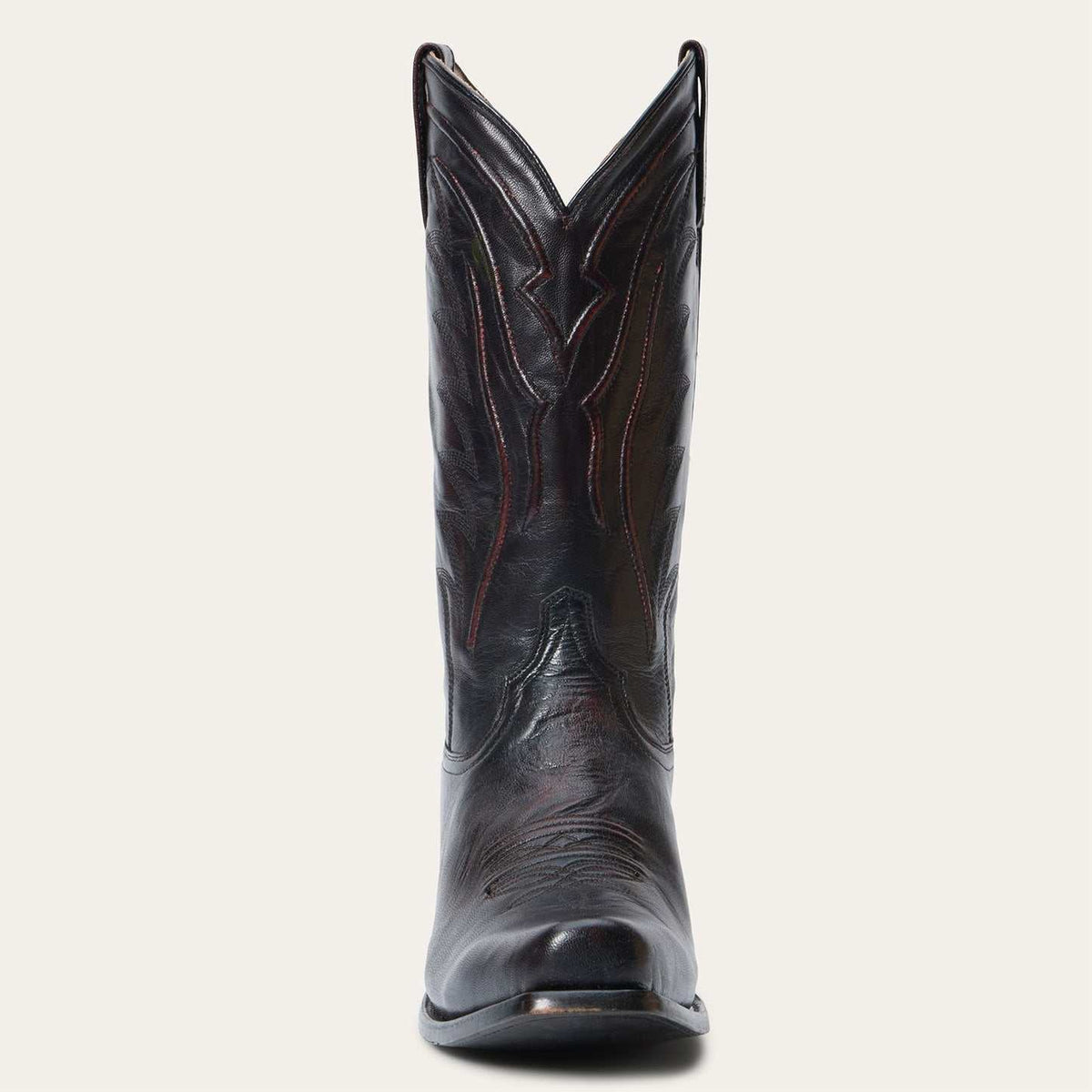 Men's Stetson Brooks handcrafted black cherry goat leather boots
