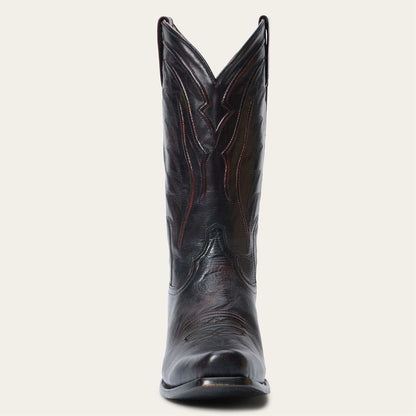 Men's Stetson Brooks handcrafted black cherry goat leather boots