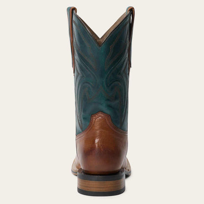 Men's Stetson Calder handcrafted square toe brown leather boots