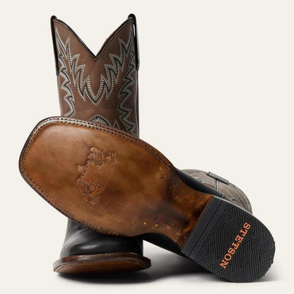 Men's Stetson Cole Boots handcrafted black square toe leather