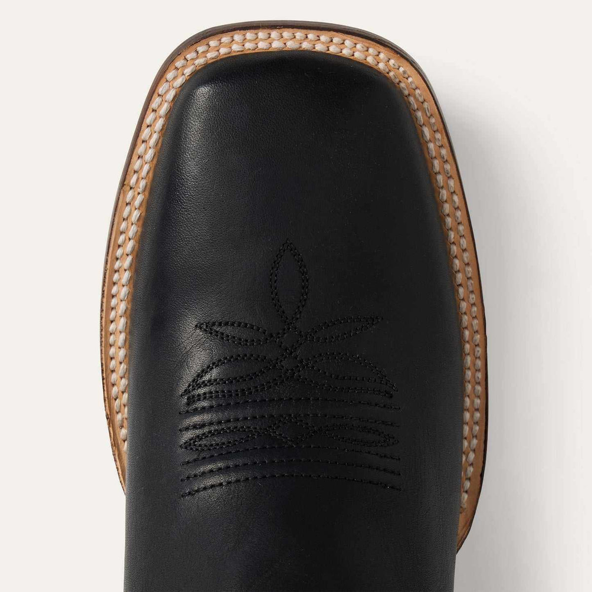 Handcrafted men's Stetson Cole boots black leather square toe