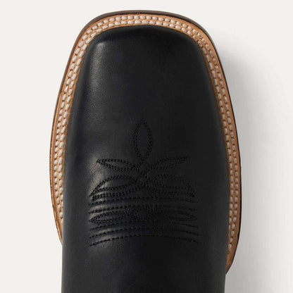 Handcrafted men's Stetson Cole boots black leather square toe