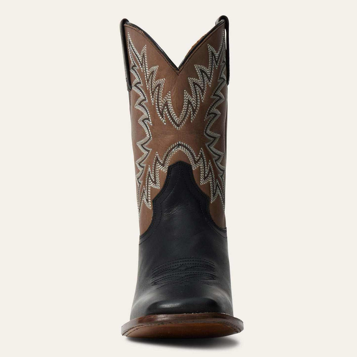 Men's handcrafted black Stetson Cole boots with square toe