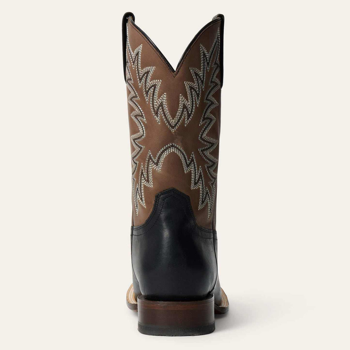Handcrafted men's Stetson Cole square toe black boots
