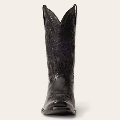 Men's Stetson Garrett handcrafted black square toe boots