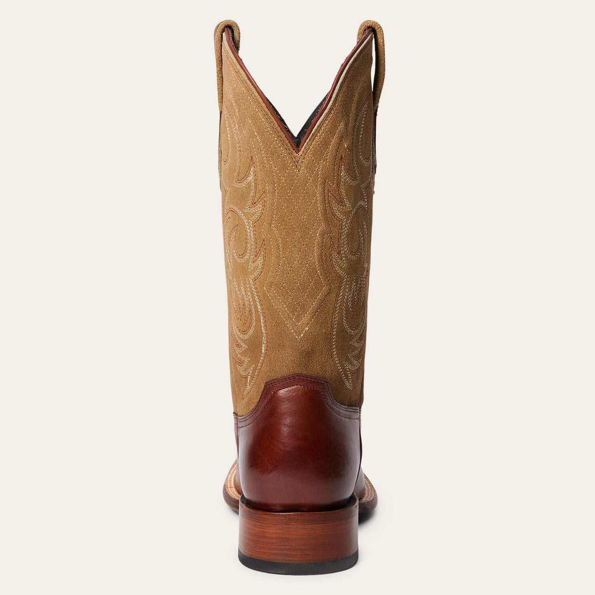 Handcrafted men's Stetson Jasper boots brown leather and tan suede