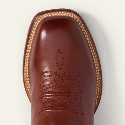 Men's Stetson Jasper handcrafted brown leather boots with tan suede shaft