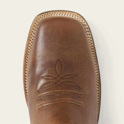 Men's Stetson Laramie leather boots brown handcrafted square toe