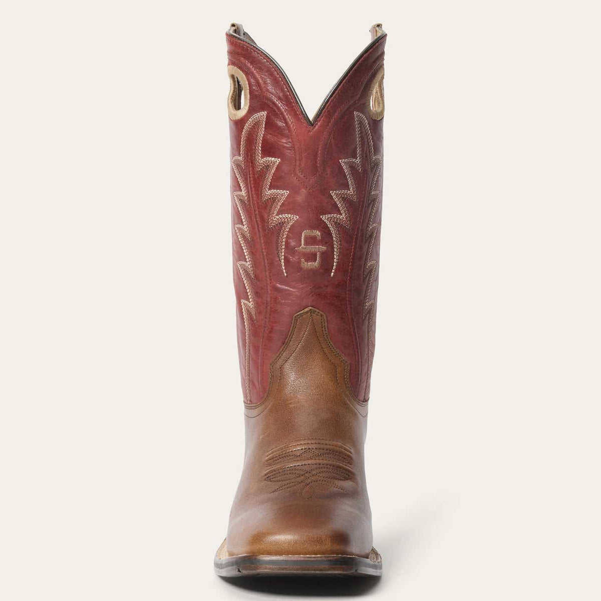 Men's Stetson Laramie handcrafted brown leather square toe boots
