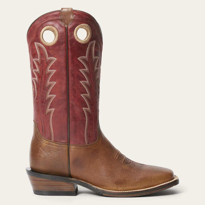 Men's Stetson Laramie brown leather square toe boots