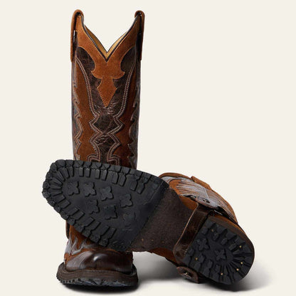 Men's Stetson Outlaw Boots brown leather lug sole handcrafted