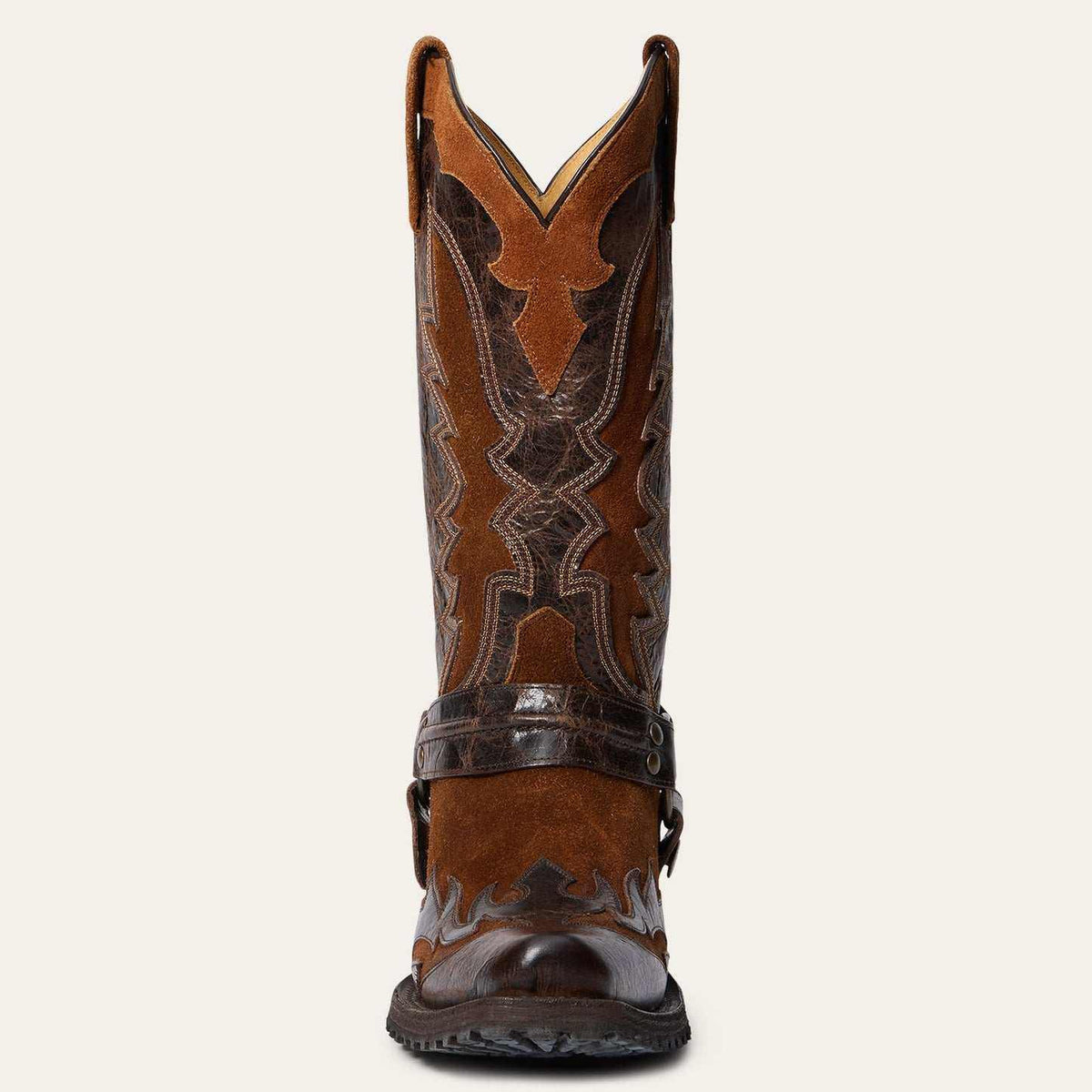 Men's Stetson Outlaw brown cowboy boots with lug sole
