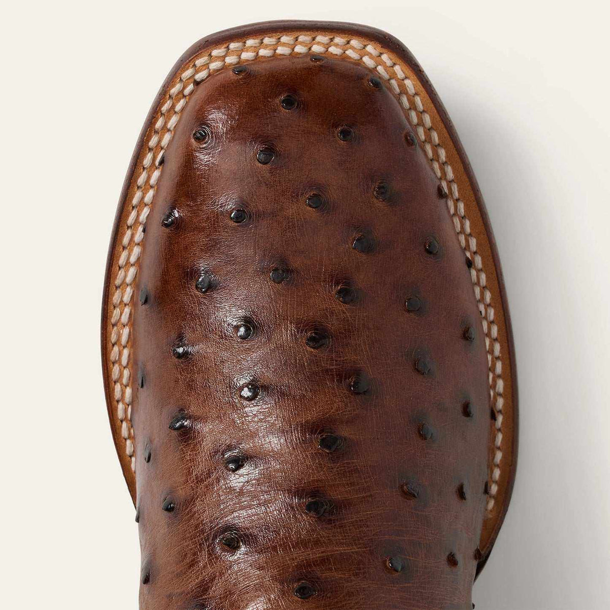 Men's Stetson Ozzy Ostrich Boots Tabacco handcrafted leather