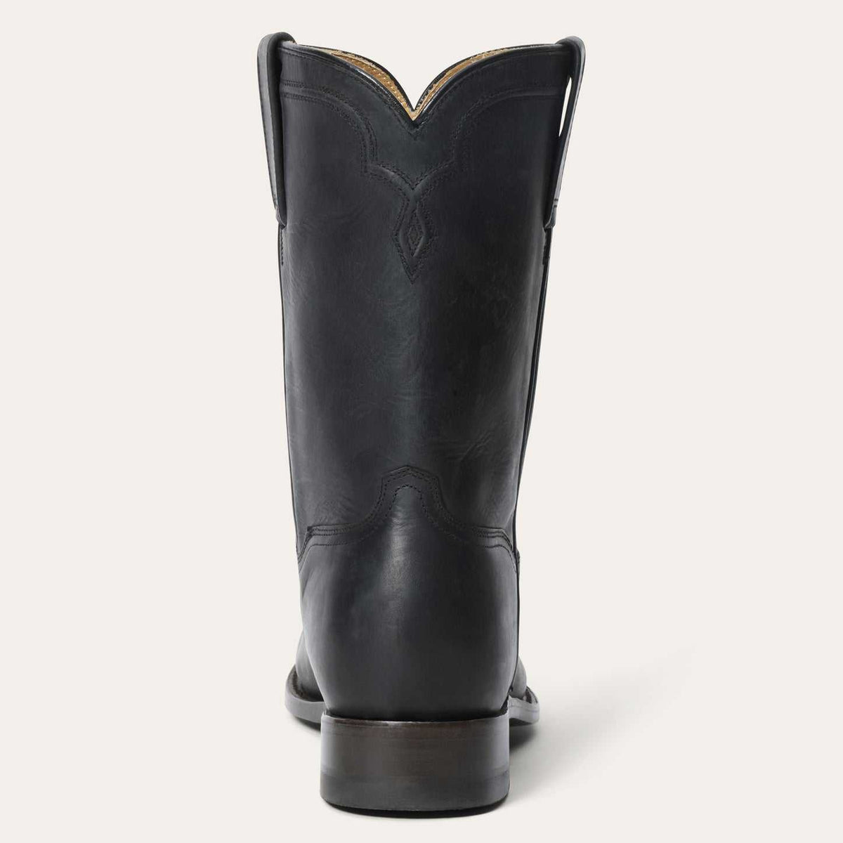 Mens Stetson Puncher Roper black leather boots handcrafted round toe