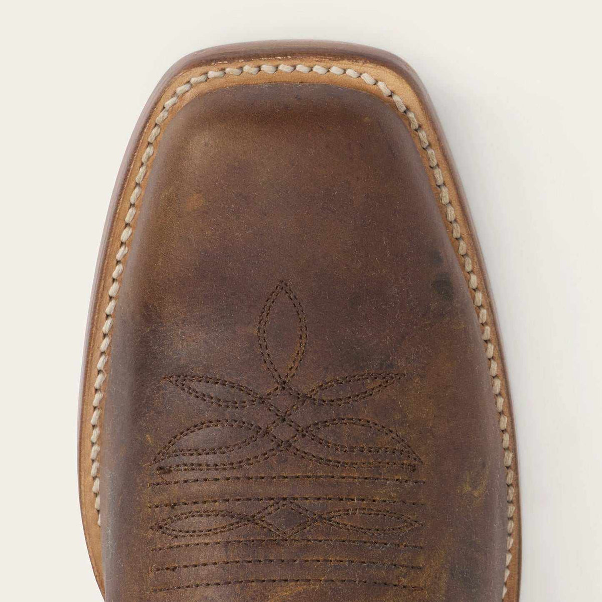 Men's tan leather Stetson Waylon handcrafted cowboy boots with square toe