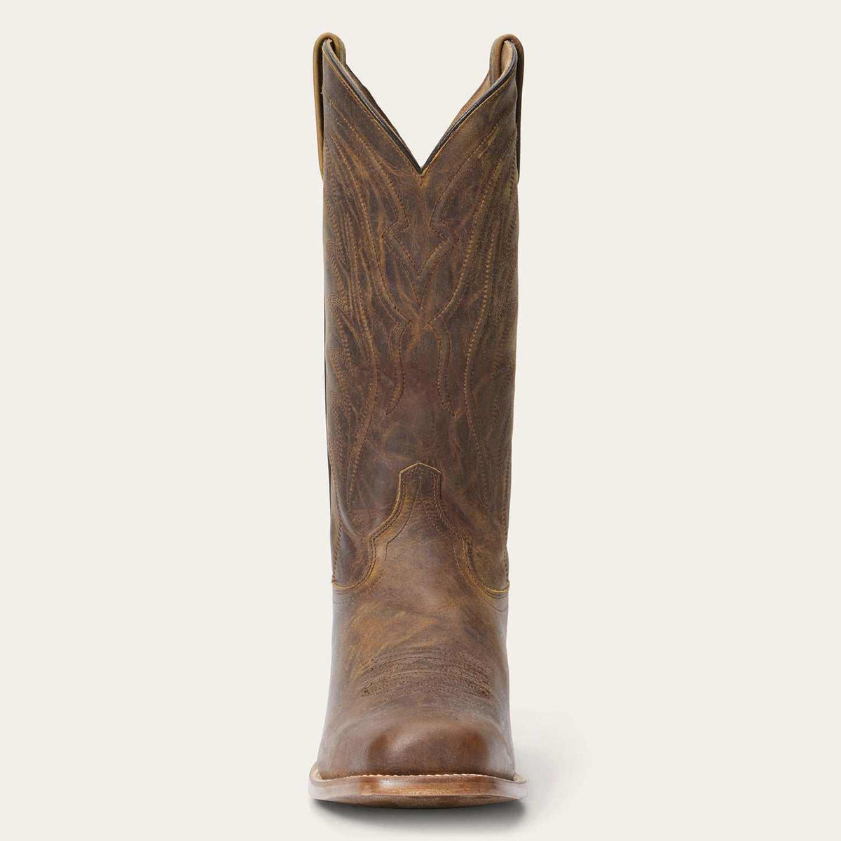 Men's Stetson Waylon handcrafted tan leather boots with square toe