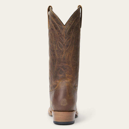 Men's Stetson Waylon handcrafted tan leather square toe boots