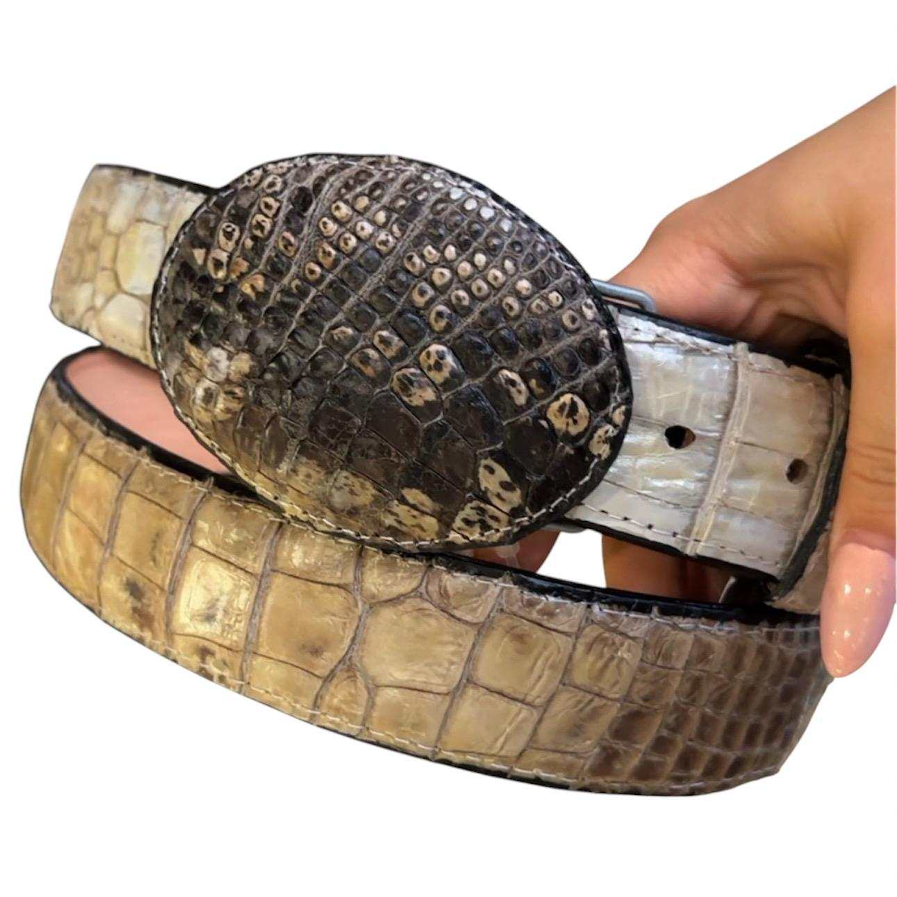 El Malcreado Natural Genuine American Alligator Belt 1.5" Handmade