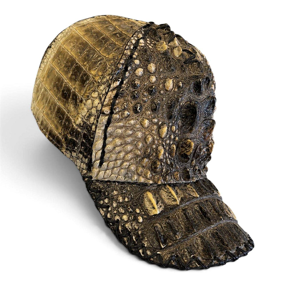 Cognac Caiman Krokodil Alligator Bauchkappe Echt verstellbarer Verschluss Handarbeit
