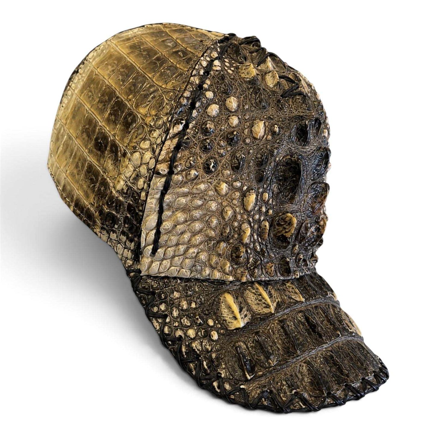 Cognac Caiman Krokodil Alligator Bauchkappe Echt verstellbarer Verschluss Handarbeit