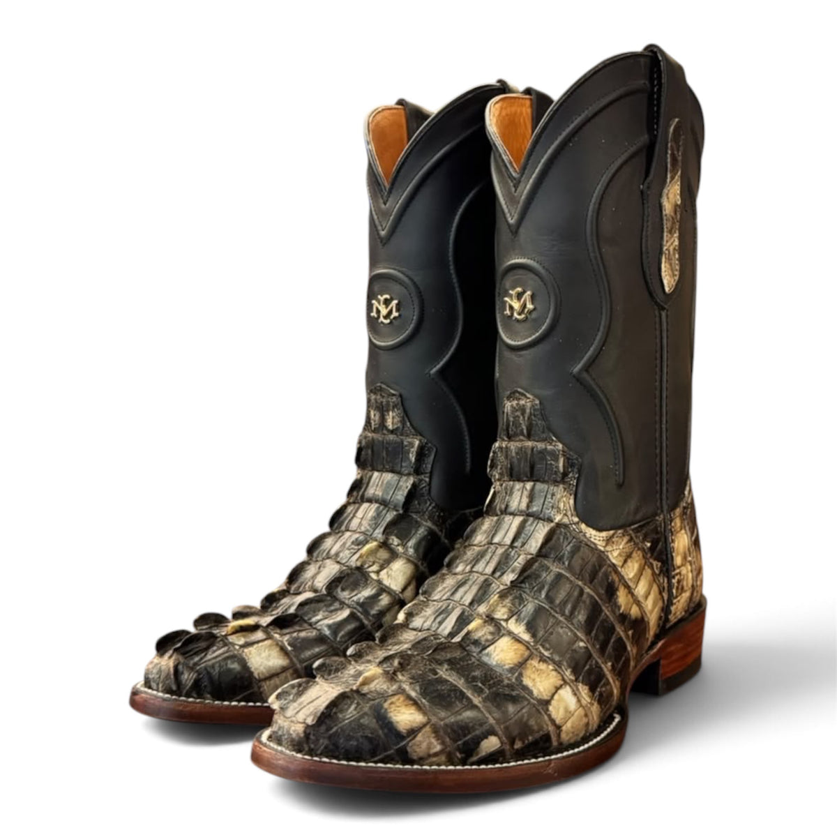 Men's El Malcreado Natural Genuine American Alligator Tail Boots Handmade