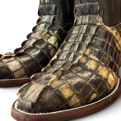 Men's El Malcreado Natural Genuine American Alligator Tail Boots Handmade