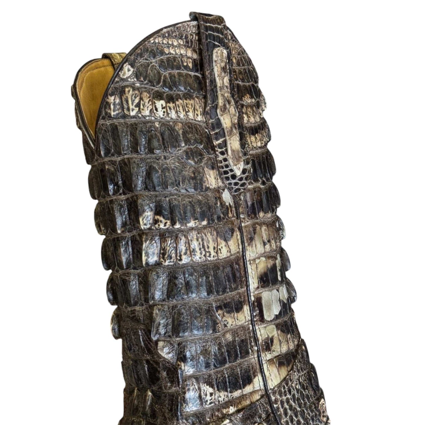 Men's El Malcreado Full Natural Genuine American Alligator Hornback Boots Handmade