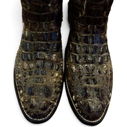Men's El Malcreado Full Natural Genuine American Alligator Hornback Boots Handmade