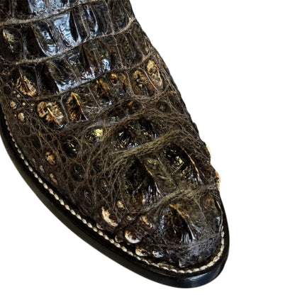 Men's El Malcreado Full Natural Genuine American Alligator Hornback Boots Handmade