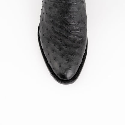 Men's Ferrini Colt Full Quill Ostrich Boots Handcrafted Black - yeehawcowboy