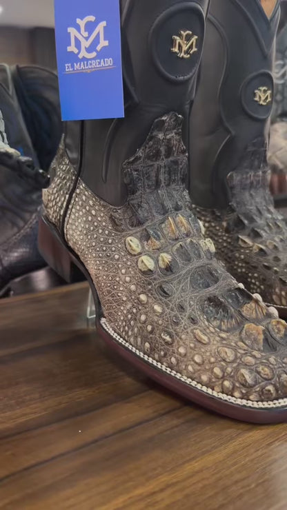 Men's El Malcreado Natural Genuine American Alligator Hornback Boots Handmade