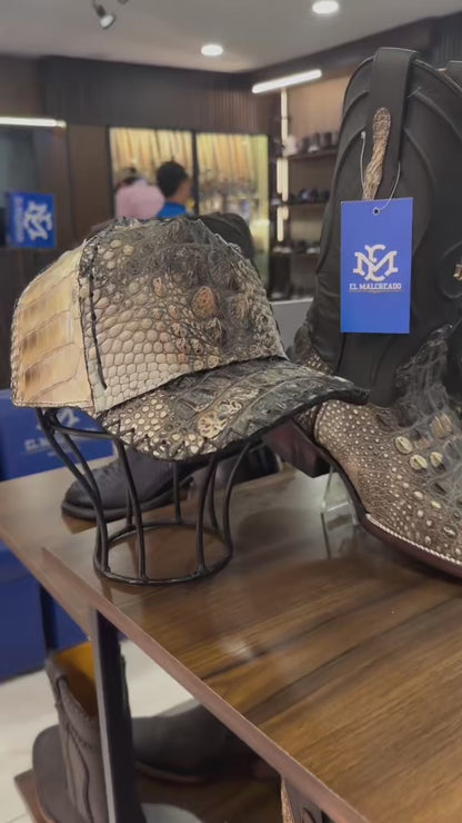 Natural American Alligator Cap Genuine Adjustable Closure Handmade