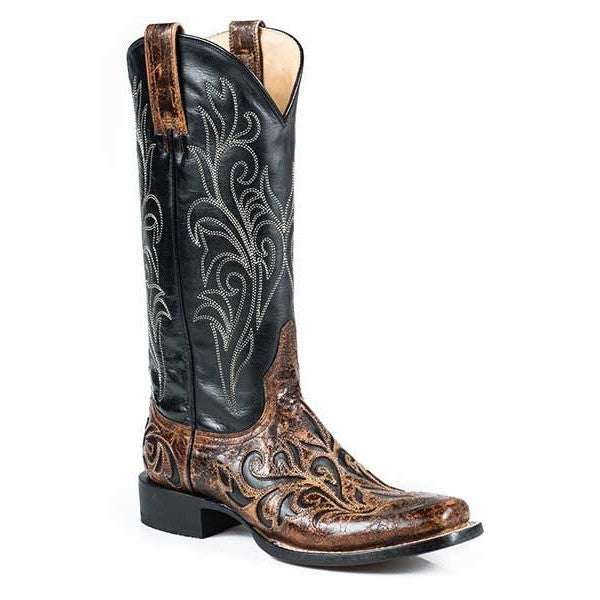 Women's Stetson Caroline Boots Square Toe Handcrafted Brown