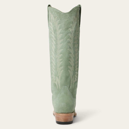 Womens Stetson Emme suede boots aqua handcrafted cowboy style