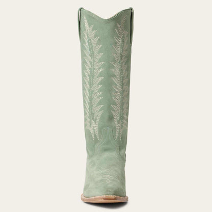 Women's Stetson Emme suede boots aqua handmade western style