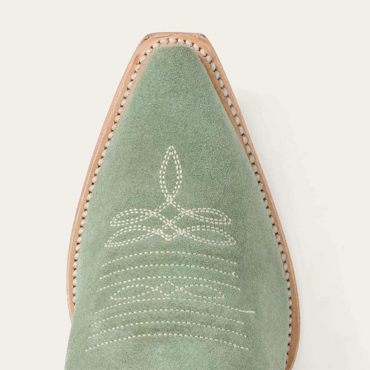 Womens Stetson Emme aqua suede cowboy boots with vintage embroidery