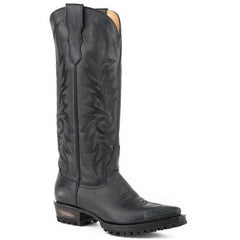 Women's Stetson Lucy Knee High Boots Snip Toe Handcrafted Black