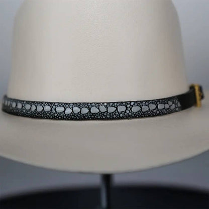 Banda para sombrero de vaquero Stingray, chapada en oro negro, juego de 3 hebillas, hecha a mano, 26"