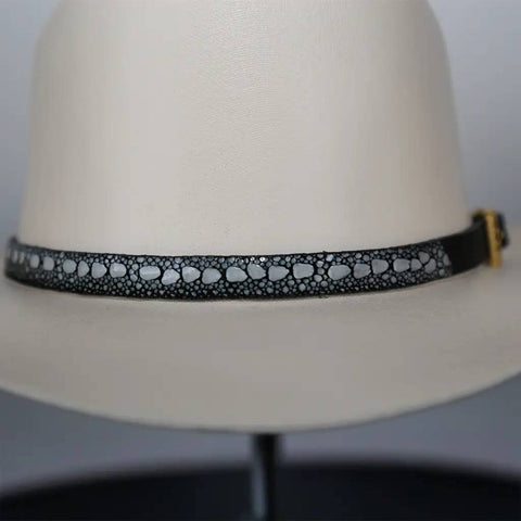 Banda para sombrero de vaquero Stingray, chapada en oro negro, juego de 3 hebillas, hecha a mano, 26