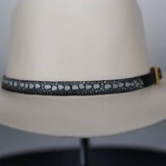 Stingray Cowboy Hat Band Black Gold Plated 3 Piece Buckle Set Handmade 26”