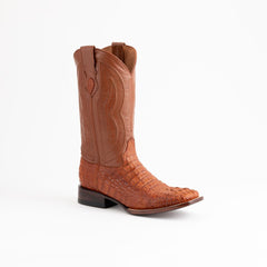 Men's Ferrini Dakota Caiman Hornback Boots Handcrafted Cognac