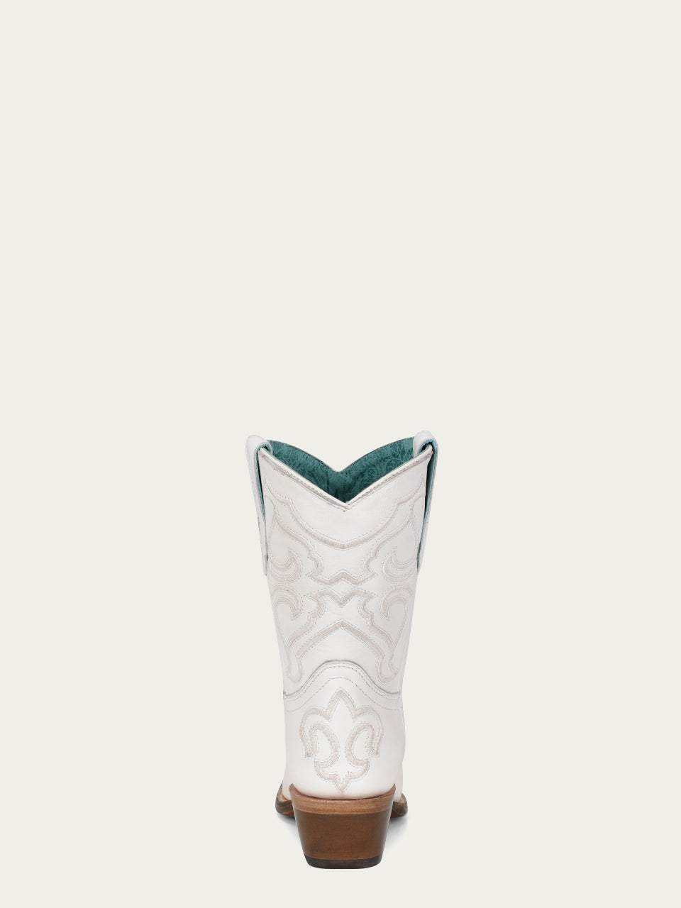 Women's Corral White Genuine Leather Boots with Embroidery, white leather cowboy boot with ornate tonal embroidery