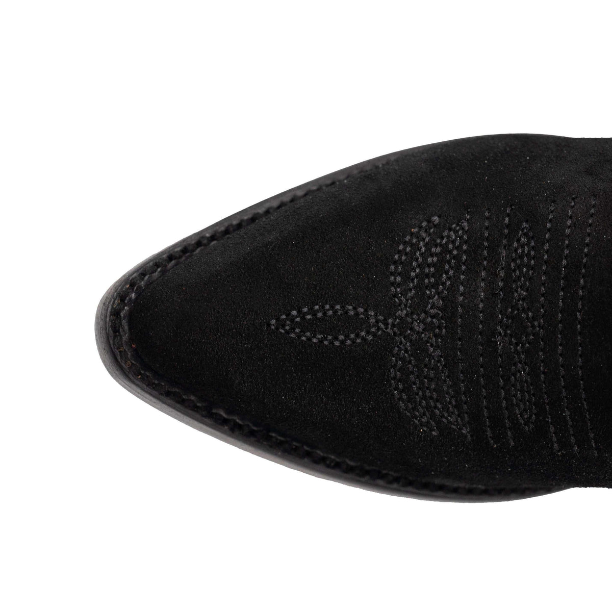 Women's Ferrini Quinn Leather Boots in black suede with a snip toe and subtle stitched vamp detailing