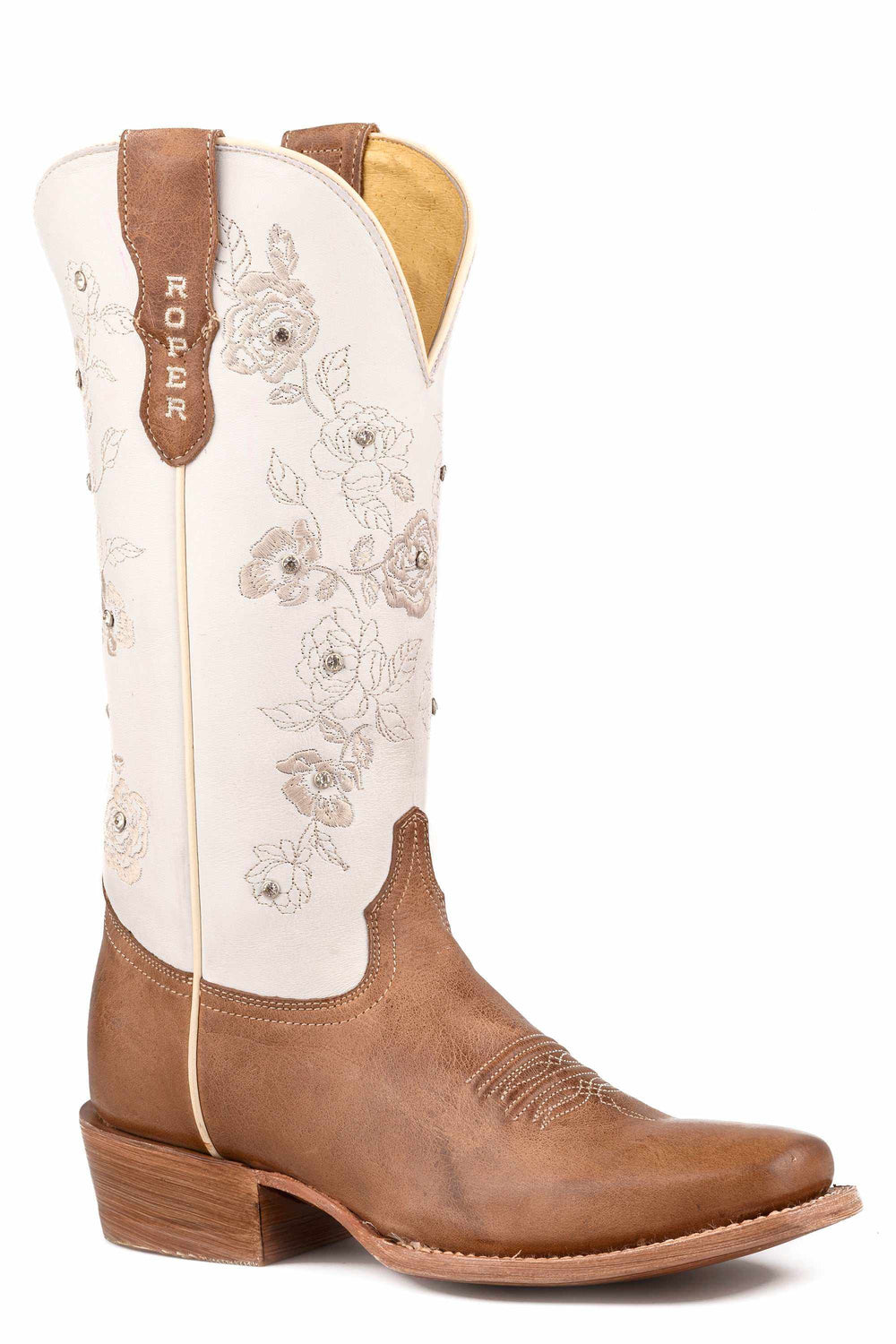 Women's Roper Chloe Leather Boots Handcrafted Brown