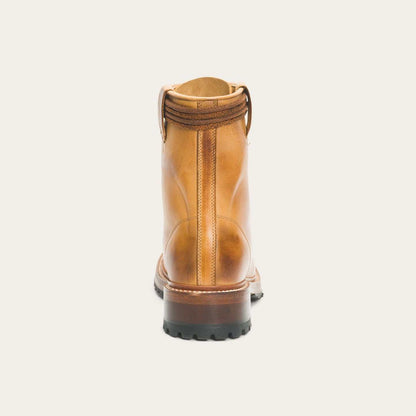 Women's Stetson August tan leather boots with lace-up lug sole