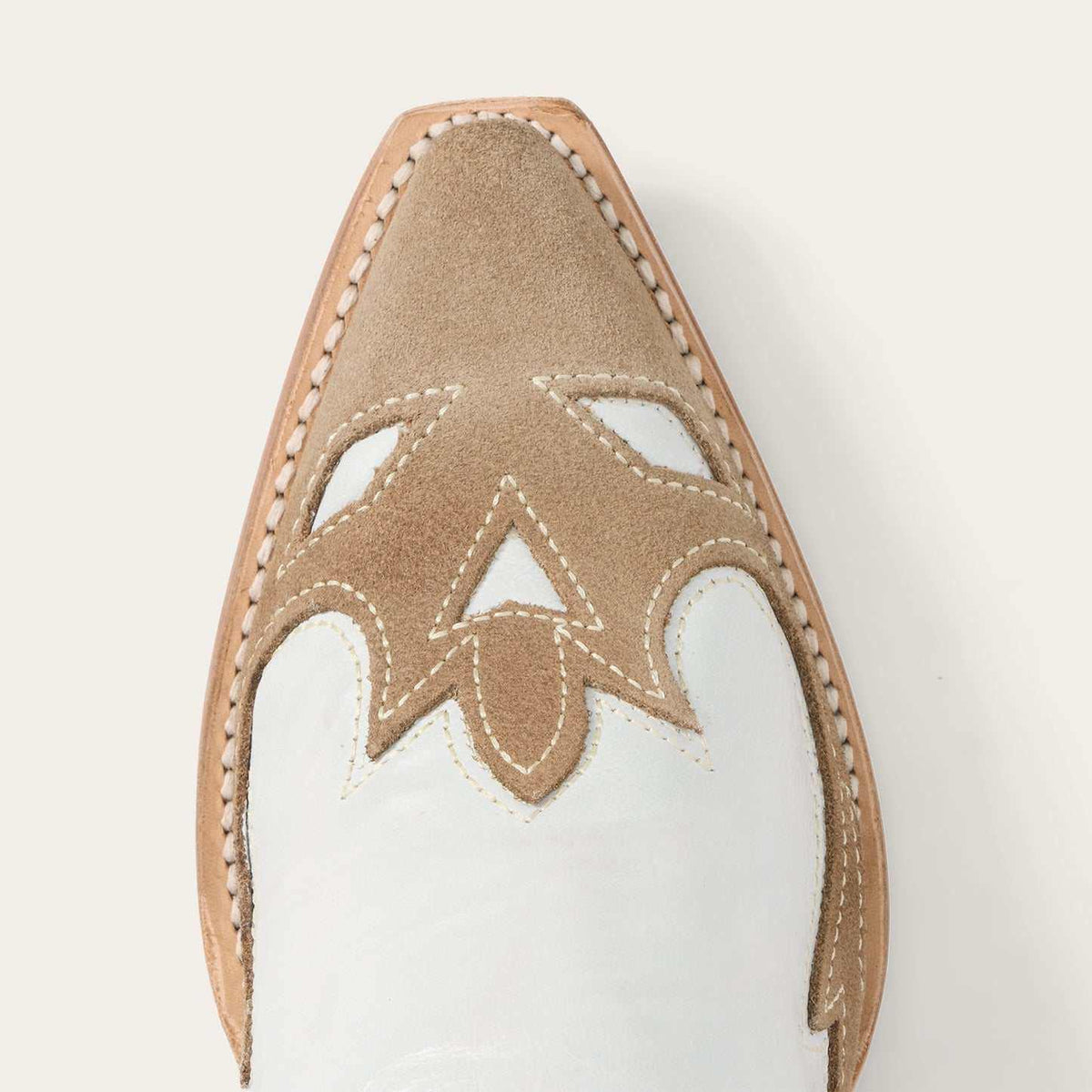 Women's Stetson Beth suede boots in cream with wing tip design