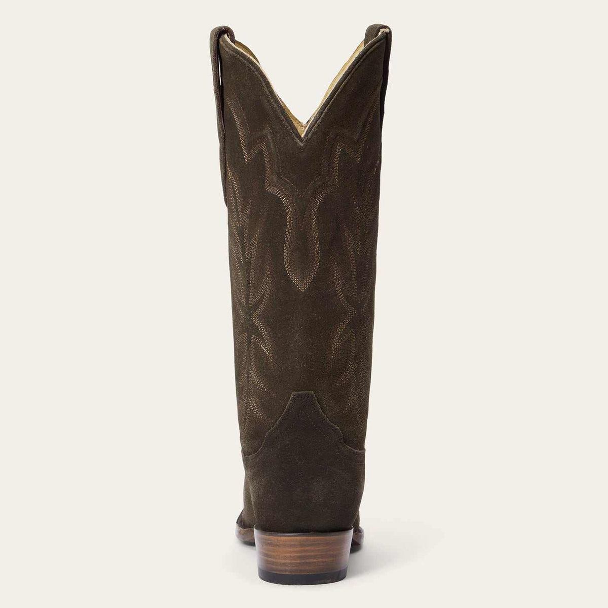 Womens Stetson Casey olive suede snip toe boots with embroidery