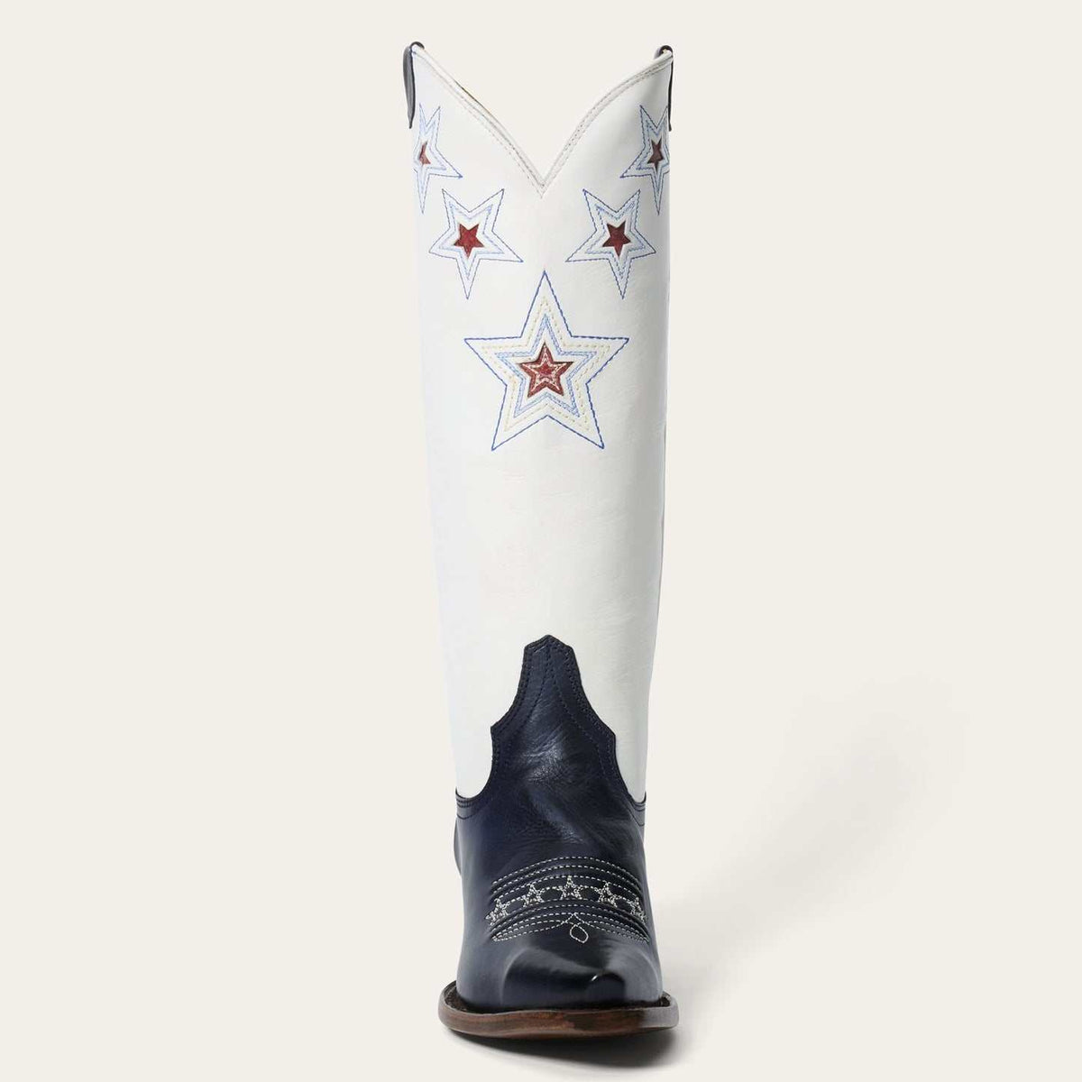 Women's Stetson Celeste blue leather boots with star embroidery and snip toe